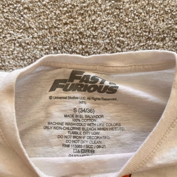 Fast & Furious 01 Streetwear Graphic White & Orange T-shirt Unisex Sz Small - Picture 3 of 6
